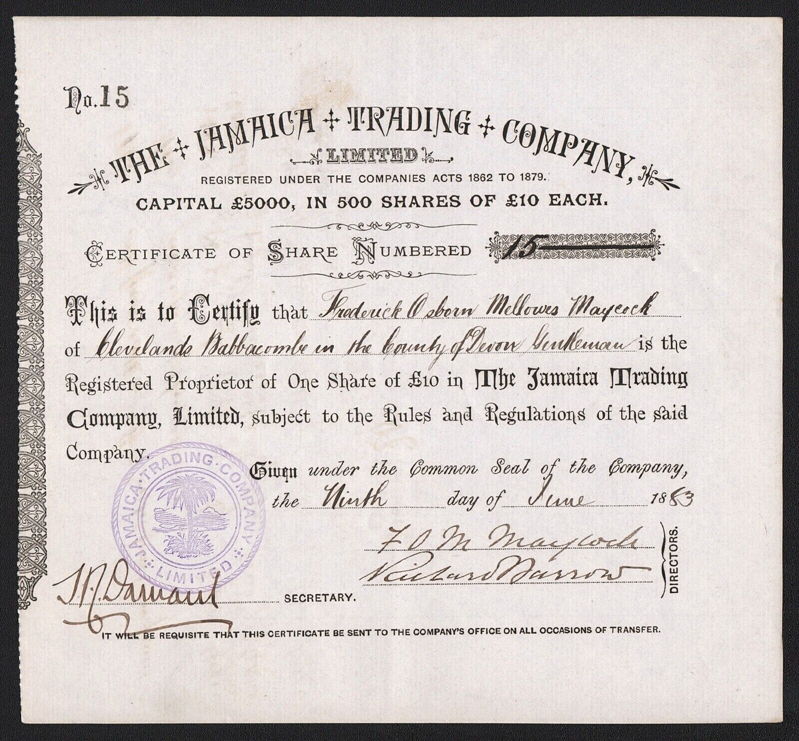1883 The Jamaica Trading Company, Limited
