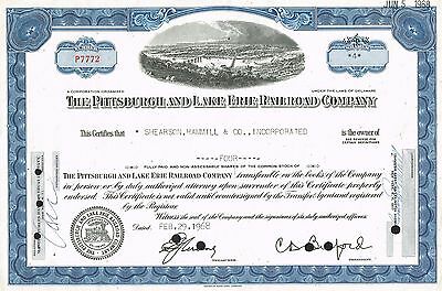 Usa Pittsburgh Lake Erie Railroad Stock Certificate